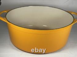 Vintage French Cousances Dutch Oven #31 Orange Enamel Cast Iron Round Casserol