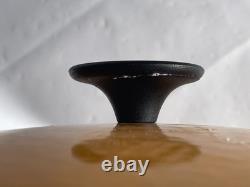 Vintage French Cousances Dutch Oven #31 Orange Enamel Cast Iron Round Casserol