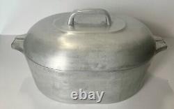 Vintage GHC Magnalite 8 Qt Roaster Dutch Oven with Lid Reto Aluminum Pot Wagner