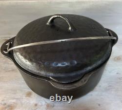 Vintage Griswold 1278 #8 Dutch Oven withswing handle & rare Hammered #8 Lid VGC