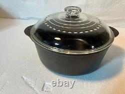 Vintage Griswold 1295 Cast Iron Dutch Oven No. 8 With Glass Griswold 10.5 Lid