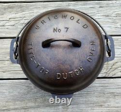 Vintage Griswold Cast Iron #7 Tite Top Dutch Oven And Lid FULLY RESTORED