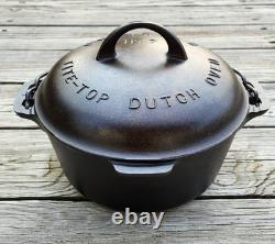Vintage Griswold Cast Iron #7 Tite Top Dutch Oven And Lid FULLY RESTORED