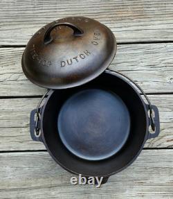 Vintage Griswold Cast Iron #7 Tite Top Dutch Oven And Lid FULLY RESTORED