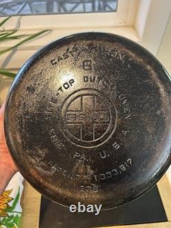 Vintage Griswold Cast Iron Dutch Oven 8 1278 A with #8 Lid