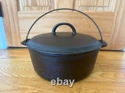 Vintage Griswold Erie No 9 Cast Iron Dutch Oven 2552 Lid Bail Handle