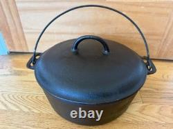 Vintage Griswold Erie No 9 Cast Iron Dutch Oven 2552 Lid Bail Handle