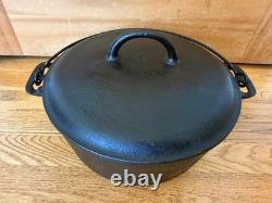 Vintage Griswold Erie No 9 Cast Iron Dutch Oven 2552 Lid Bail Handle