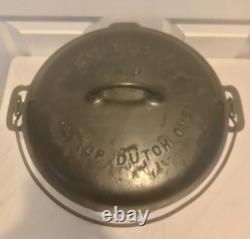 Vintage Griswold Erie PA 1920 No. 9 Cast Iron Tite Top Dutch Oven 834B with Lid