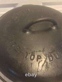 Vintage Griswold Erie PA 1920 No. 9 Cast Iron Tite Top Dutch Oven 834B with Lid