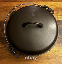 Vintage Griswold Iron Mountain Cast Iron 8 Dutch Oven 1036 with Matching 1037 Lid