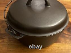 Vintage Griswold Iron Mountain Cast Iron 8 Dutch Oven 1036 with Matching 1037 Lid