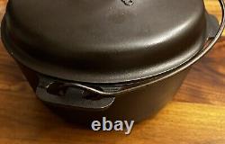 Vintage Griswold Iron Mountain Cast Iron 8 Dutch Oven 1036 with Matching 1037 Lid