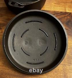 Vintage Griswold Iron Mountain Cast Iron 8 Dutch Oven 1036 with Matching 1037 Lid