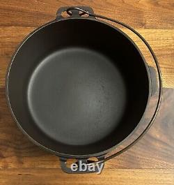 Vintage Griswold Iron Mountain Cast Iron 8 Dutch Oven 1036 with Matching 1037 Lid