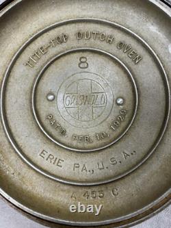 Vintage Griswold Slant Logo Dutch Oven Cast Aluminum #8 465 Pat'd Feb 10 1920