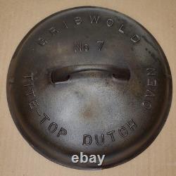 Vintage Griswold Tite Top No 7 Dutch Oven Lid Only 2604 B