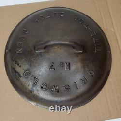 Vintage Griswold Tite Top No 7 Dutch Oven Lid Only 2604 B