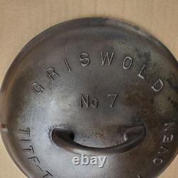 Vintage Griswold Tite Top No 7 Dutch Oven Lid Only 2604 B