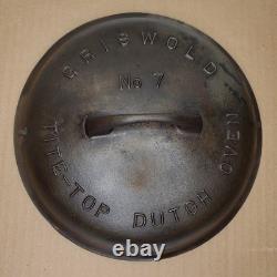 Vintage Griswold Tite Top No 7 Dutch Oven Lid Only 2604 B