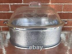 Vintage Guardian Service Oval Roaster Dutch Oven With Platter and Glass Lid 12