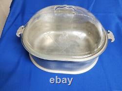Vintage Guardian Ware Aluminum Roaster Dutch Oven with Glass Lid