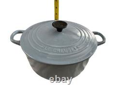Vintage LE CREUSET Round Dutch Oven With Lid #22 3.5 Quart BLUEBELL Rare Color