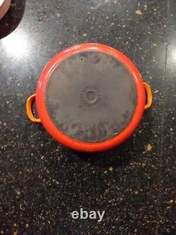 Vintage LE CREUSET orange #22 Round Dutch Oven