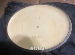 Vintage Le Creuset #25 Oval Dutch Oven Colbalt Blue 3.5 Qt Enamel Cast