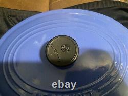 Vintage Le Creuset #25 Oval Dutch Oven Colbalt Blue 3.5 Qt Enamel Cast