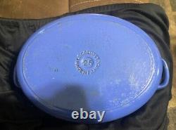 Vintage Le Creuset #25 Oval Dutch Oven Colbalt Blue 3.5 Qt Enamel Cast