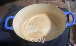 Vintage Le Creuset #25 Oval Dutch Oven Colbalt Blue 3.5 Qt Enamel Cast
