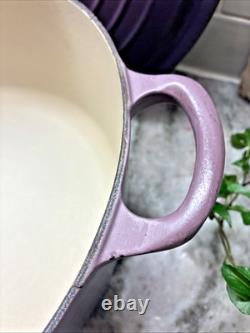 Vintage Le Creuset #28 Dutch Oven 7.25qt Purple Ombré Cast Iron France READ L35