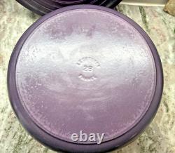 Vintage Le Creuset #28 Dutch Oven 7.25qt Purple Ombré Cast Iron France READ L35