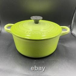 Vintage Le Creuset 2 Quart Dutch Oven Discontinued Color Kiwi See Pics Pretty