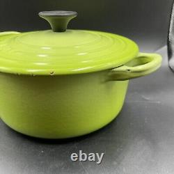 Vintage Le Creuset 2 Quart Dutch Oven Discontinued Color Kiwi See Pics Pretty