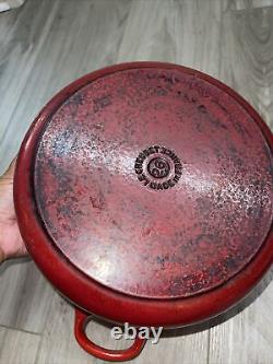 Vintage Le Creuset 5.5 Qt Red Enamel Cast Iron Dutch Oven France #26