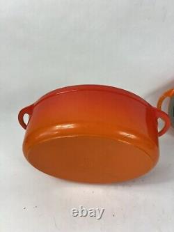 Vintage Le Creuset Cast Iron 28 Oval Dutch Oven Grill Pan Lid Soleil 4-1/2 Qt