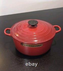 Vintage Le Creuset Cast Iron Dutch Oven #24 with Lid 4 Qt Made in France