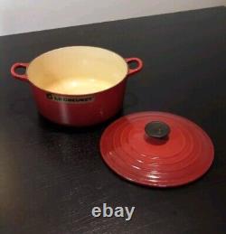 Vintage Le Creuset Cast Iron Dutch Oven #24 with Lid 4 Qt Made in France