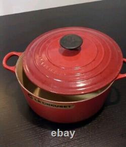 Vintage Le Creuset Cast Iron Dutch Oven #24 with Lid 4 Qt Made in France