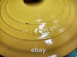 Vintage Le Creuset Dutch Oven #28 Yellow Gold Marigold Mustard 7.25 Qt France