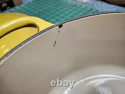 Vintage Le Creuset Dutch Oven #28 Yellow Gold Marigold Mustard 7.25 Qt France