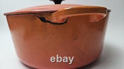 Vintage Le Creuset Dutch Oven 7.25 Qt #28 France Flame Orange PLEASE READ