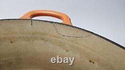 Vintage Le Creuset Dutch Oven 7.25 Qt #28 France Flame Orange PLEASE READ