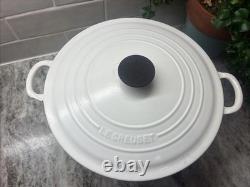 Vintage Le Creuset Dutch Oven 7.25 Qt #28 White READ L32