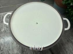 Vintage Le Creuset Dutch Oven 7.25 Qt #28 White READ L32