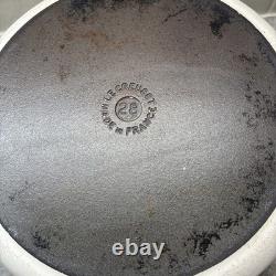 Vintage Le Creuset Dutch Oven 7.25 Qt #28 White READ L32
