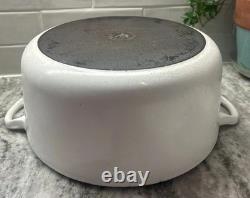 Vintage Le Creuset Dutch Oven 7.25 Qt #28 White READ L32
