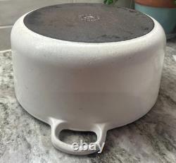 Vintage Le Creuset Dutch Oven 7.25 Qt #28 White READ L32